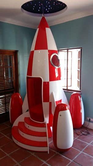 Dome above rocket.