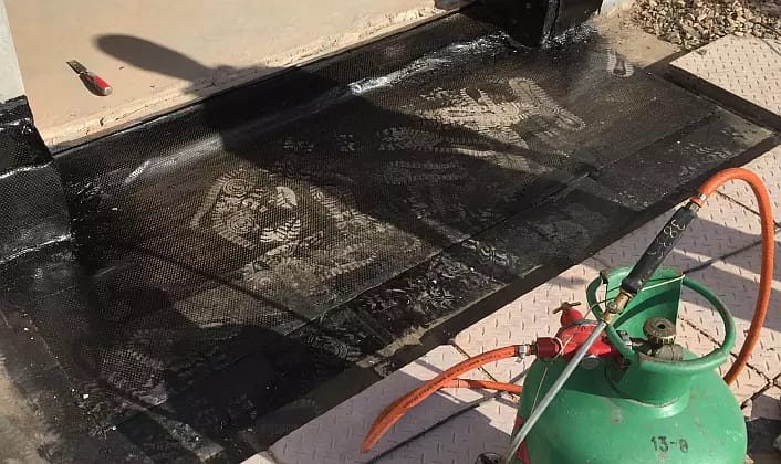 Torchon waterproofing Torch on waterproofing completed.